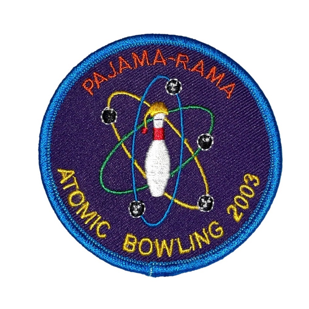 Pajama Rama Atomic Bowling Girl Scouts Patch 2003 Pristine New Never Used